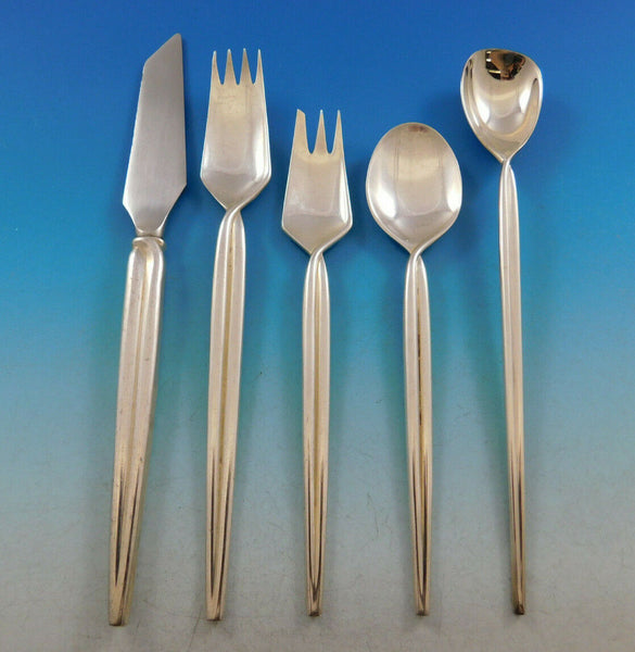 Trenza by Celsa Mexico Sterling Silver Flatware Set Service Mid Century Modern