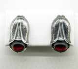 Georg Jensen 2007 Garnet Sterling Earrings (#J4653)