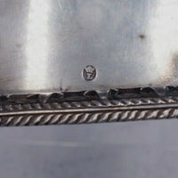 German Silver Cracker or Sugar Cube Footed Tray with Pierced Rim (#4240)