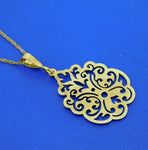 935 Sterling Vermeil Laser Cut Pendant (#J4411)