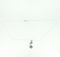 14k White Gold Genuine Natural Ruby and Diamond Flower Pendant (#J4325)