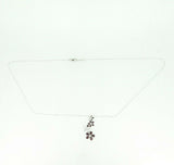 14k White Gold Genuine Natural Ruby and Diamond Flower Pendant (#J4325)