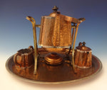 Joseph Heinrichs Copper Tea Set Arts & Crafts Tea Kettle Sugar Creamer 4pc #0189