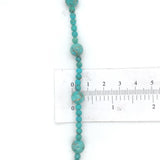 Kingman Genuine Turquoise 8mm and 4mm Bead Strand Necklace 14k Clasp (#J6761)
