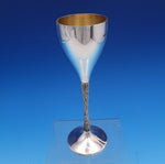 Peter Michael Lunn English Estate Sterling Silver Champagne Flute GW Bark #7616