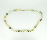 8.5-10mm Tahitian South Sea Multi Color Pearl Necklace (#J4414)