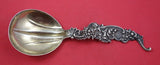 Number 3927 by Shiebler Sterling Silver Berry Spoon Gold Washed 9 3/8"