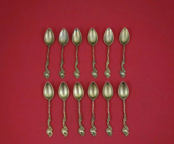 Rococo by Italian .800 Silver Coffee Spoon Set of 12 Vermeil 4 1/2"