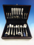 Rose by Stieff Repousse Sterling Silver Flatware Set Service 52 Pieces
