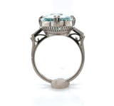 14k White Gold 4.14ct Genuine Natural Aquamarine and Diamond Ring (#J6400)