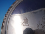 Beaded by Ei English Sterling Silver Round Salver Tray with Coat of Arms (#5998)