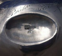 Russian .84 Silver Serving Bowl w/ Handle Feet Grapes and Grape Leaves (#5347)