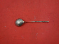 Russian Sterling Silver Sugar Spoon 1878 twisted and engraved in bowl  5"