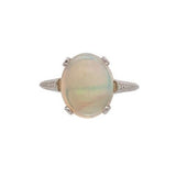 Platinum 2.50 Carat Genuine Natural Australian Opal Ring Size 7 (#J6989)