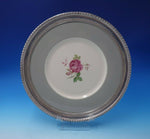 Gadroon by Wallace Sterling Silver Serving Tray Porcelain Center w/ Rose (#3124)