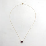 14k Yellow Gold Necklace with 1.80ct Genuine Natural Rhodolite Garnet (#J7602)