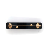 Victorian 14k Gold Black Onyx and Pearl Bar Pin Lily of the Valley (#J6251)
