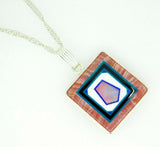 Jim Kaufmann Sterling Rhodochrosite Genuine Natural Opal Inlay Pendant (#J5032)