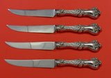 Majestic by Alvin Sterling Silver Steak Knife Set 4pc HHWS Custom Made 8 1/2"