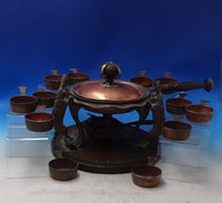 Joseph Heinrichs Mixed Metals and Wood Chafing Set 13pc Dish Ramekins  (#7137)