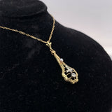 14k Yellow Gold Art Deco Diamond Lavaliere by Hagerstrom (#J5409)