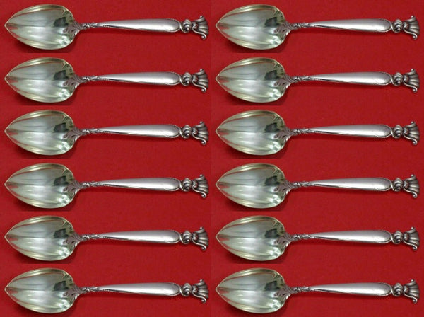 Romance of the Sea by Wallace Sterling Silver Grapefruit Sp Custom Set 12 pcs