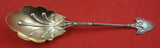 Lotus by Gorham Sterling Silver Preserve Spoon gold wash  7 3/4"