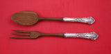 French Renaissance by Reed and Barton Sterling Salad Serving Set w/wood 11"