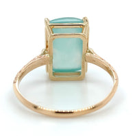10k Yellow Gold 6.95 Carat Genuine Natural Aquaprase Ring Size 8.75 (#J7213)