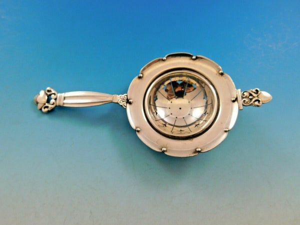 Acorn by Georg Jensen Denmark Sterling Silver Tea Strainer AS with Rest 5 3/4"