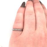 18k White Gold Band with Chevron Hand Engraving Size 5 Jewelry (#J5989)