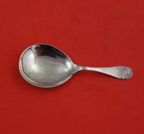 English Estate Sterling Silver Tea Caddy Spoon Shell pattern 1942  3 1/8"