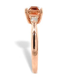 14k Rose Gold 1.49 Carat Genuine Natural Oregon Sunstone Diamond Ring (#J7556)
