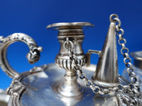 English Georgian Sterling Silver Inkwell on Tray London 1829 Joseph Argell #7315