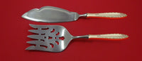 Lace Point by Lunt Sterling Silver Fish Serving Set 2 Piece Custom Made HHWS