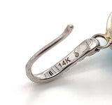 14k White Gold 9.17ct TW Genuine Natural Turquoise and Diamond Earrings (#J6115)