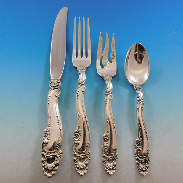 Decor by Gorham Sterling Silver Flatware Service for 12 Set Service 48 Pieces