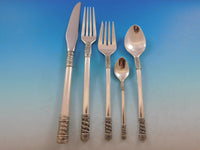 Aegean Weave Plain by Wallace Sterling Silver Flatware Set for 8 Service 44 pcs