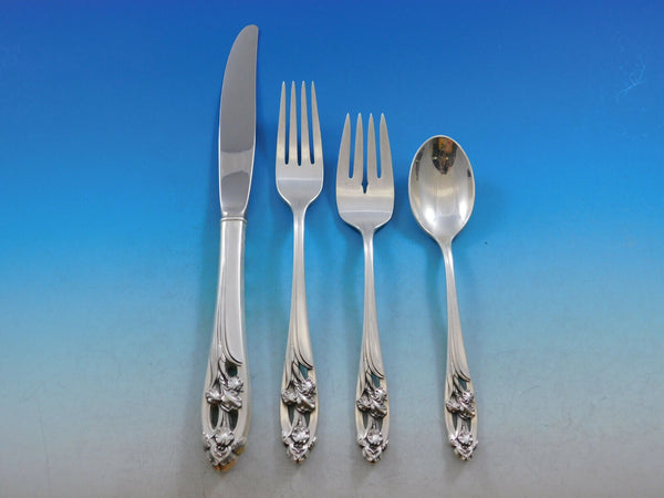 Silver Iris International Sterling Silver Regular Size Place Setting(s) 4pc