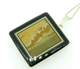 Kaufmann Intarsia Sterling Pendant with Genuine Natural Agate and Onyx (#J4371)