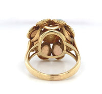 14k Yellow Gold Opal and Cultured Pearl Cocktail Ring Size 7 Jewelry (#J6026)