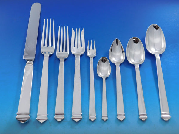 Hampton by Tiffany Sterling Silver Flatware Set for 8 Service 74 pcs Dinner