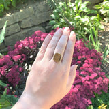 Victorian Genuine Natural Tiger's Eye Cameo 10k Gold Ring Size 10.5 (#J6222)
