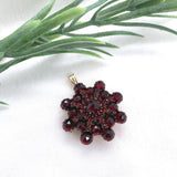 Genuine Natural Bohemian Garnet Pin Pendant Dated 1889-1914 w/ 14k Bail (#J7405)