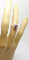 14k Rose Gold .66ct Purple Genuine Natural Sapphire Ring with Diamonds (#J3205)