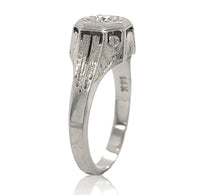 14k Gold Art Deco 1/4ct Genuine Natural Diamond Ring Size 7 Hand Engraved #J6899
