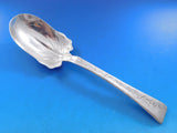 Lap Over Acid Etched by Tiffany Sterling Silver Salad Serving Spoon Flowers 9"