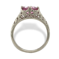 14k White Gold Filigree 1.39 Carat Pink Genuine Natural Spinel Ring (#J7153)