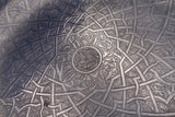 Egyptian .900 Silver Serving Plate with Medallion in Center Black Detail (#8548)