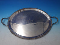 Gadroon by Unknown English Silverplate Serving Tray with Lion Crest 21" (#5935)